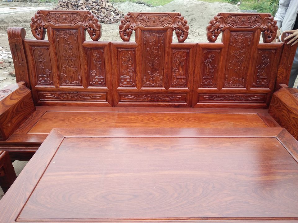Bộ bàn ghế tay hộp kiểu âu á gỗ hương đá hàng dày dặn và sang trọng
